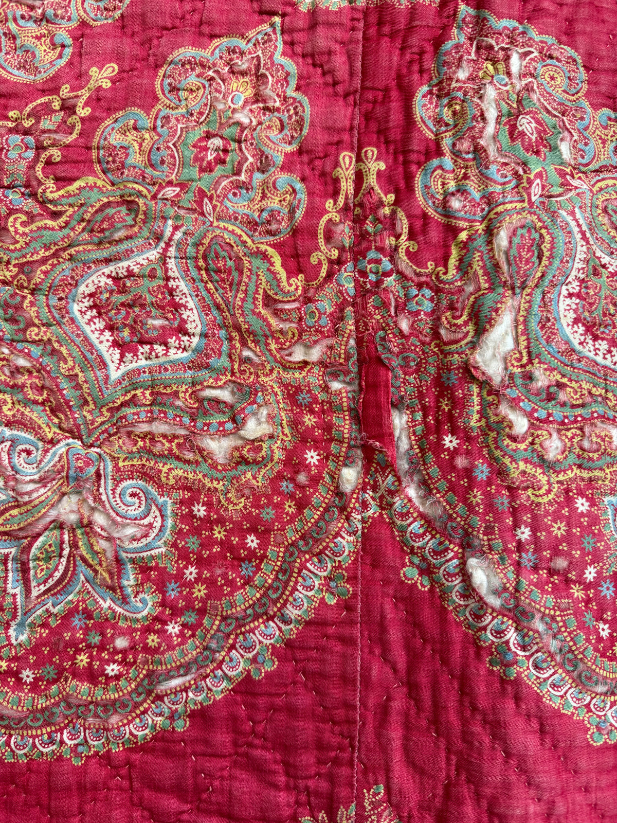 Antique Red Paisley Quilt