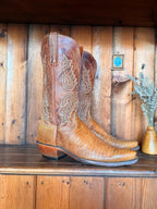 UK 7.5 - Vintage Exotic Teju Lizard 90s Lucchese Cowboy Boots
