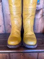 UK 8 - Vintage 1970’s Yellow Longhorn Frye Campus Boots