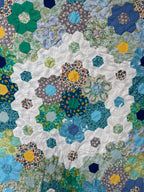 Vintage 1970s ‘Grandmothers Flower Garden’ handmade Quilt