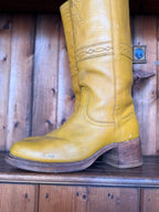UK 8 - Vintage 1970’s Yellow Longhorn Frye Campus Boots