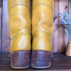 UK 8 - Vintage 1970’s Yellow Longhorn Frye Campus Boots