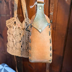 Vintage Tooled Leather Saddle Bag