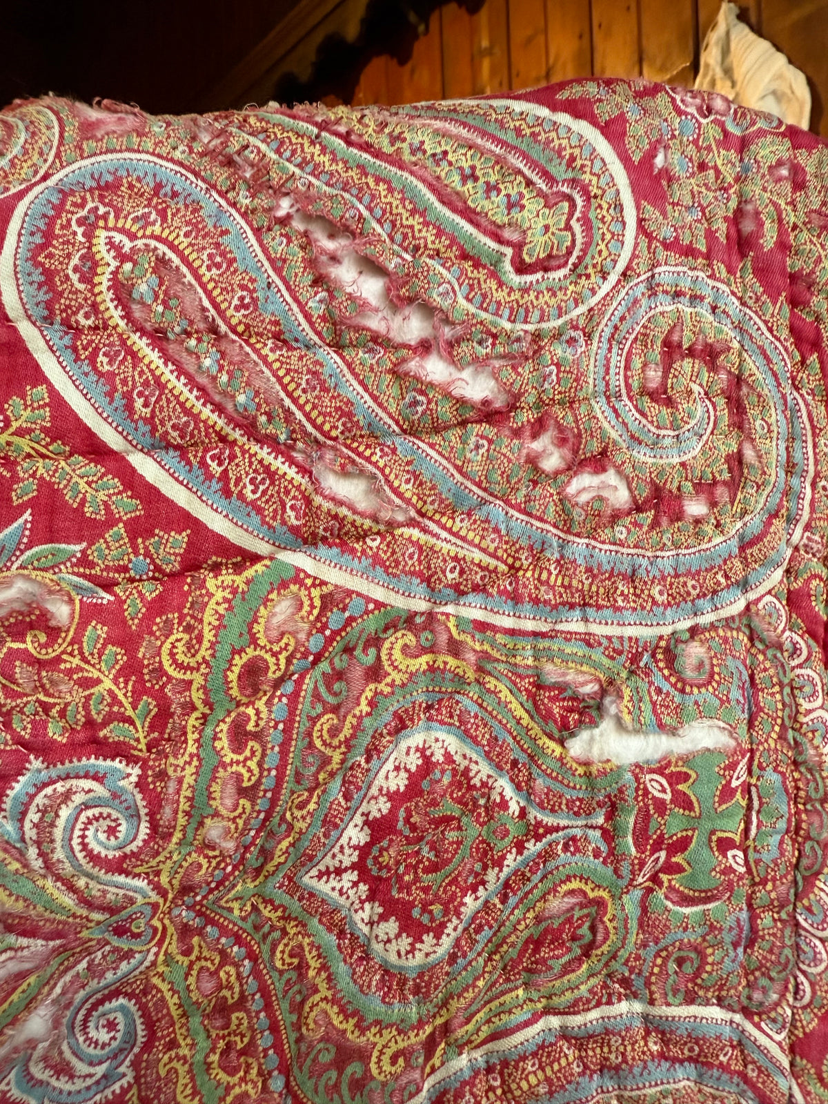 Antique Red Paisley Quilt