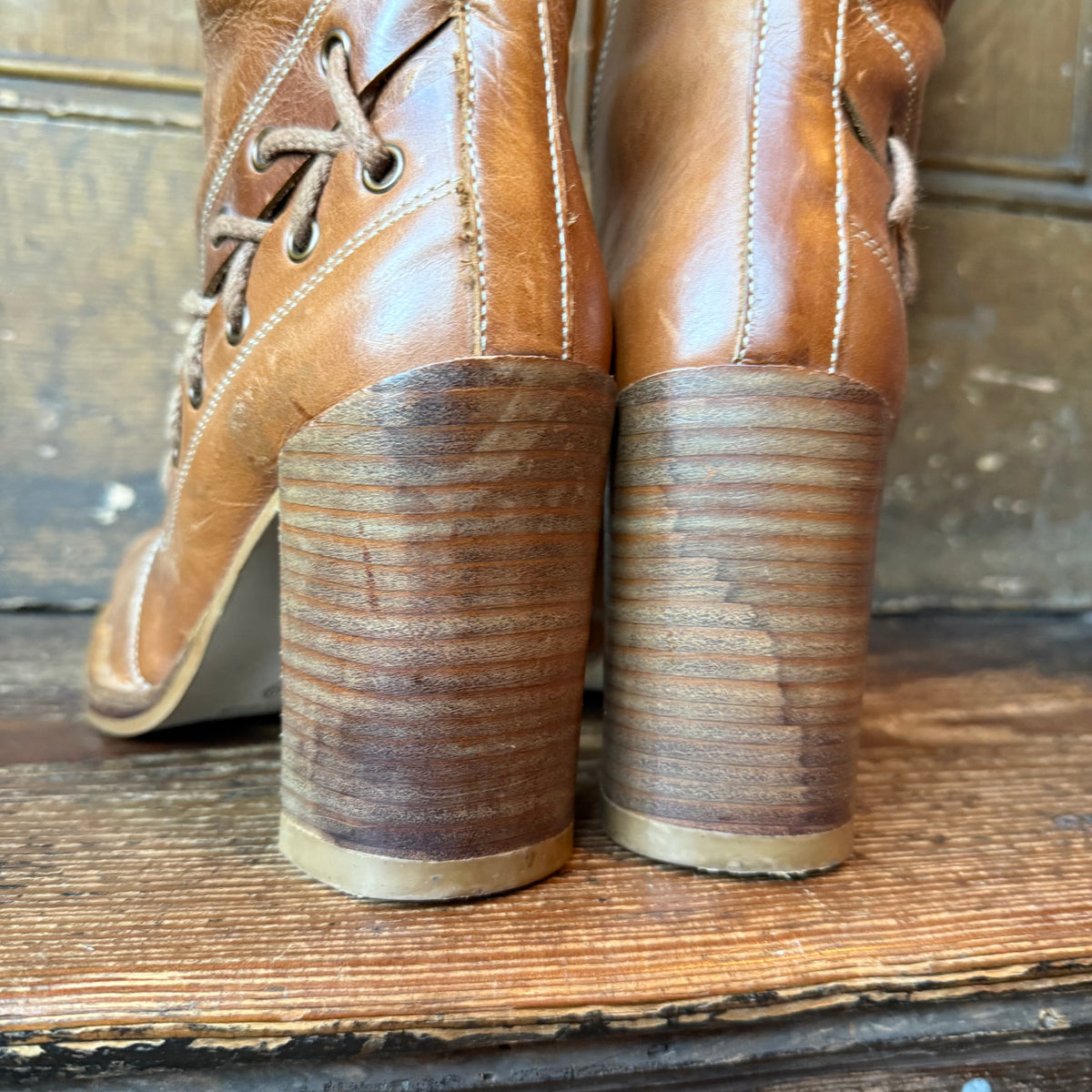 UK 7 - Incredible Vintage DESTROY Leather Knee-high Boots