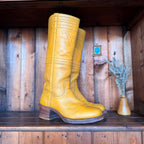 UK 8 - Vintage 1970’s Yellow Longhorn Frye Campus Boots