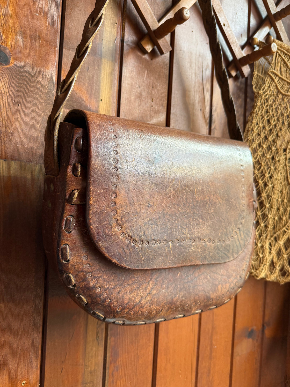 Vintage 1970’s Handcrafted Leather Bag