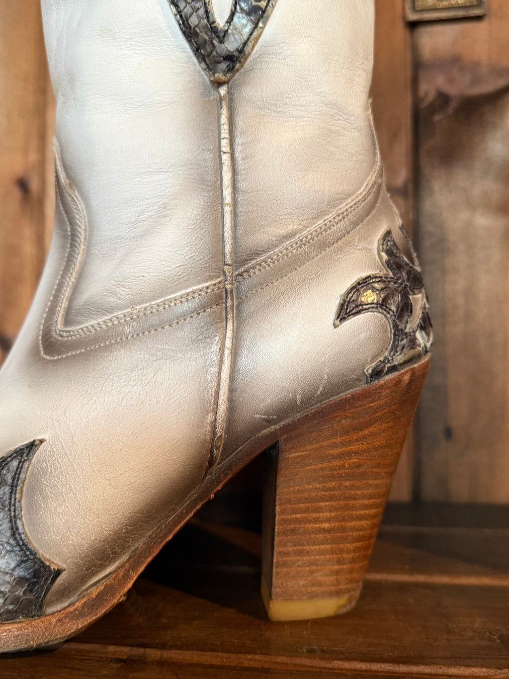 UK 6 - Snakeskin Sendra Cowboy Heels