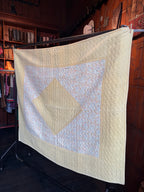 1930s/40s Lemon Yellow Reversible Paisley Quilt