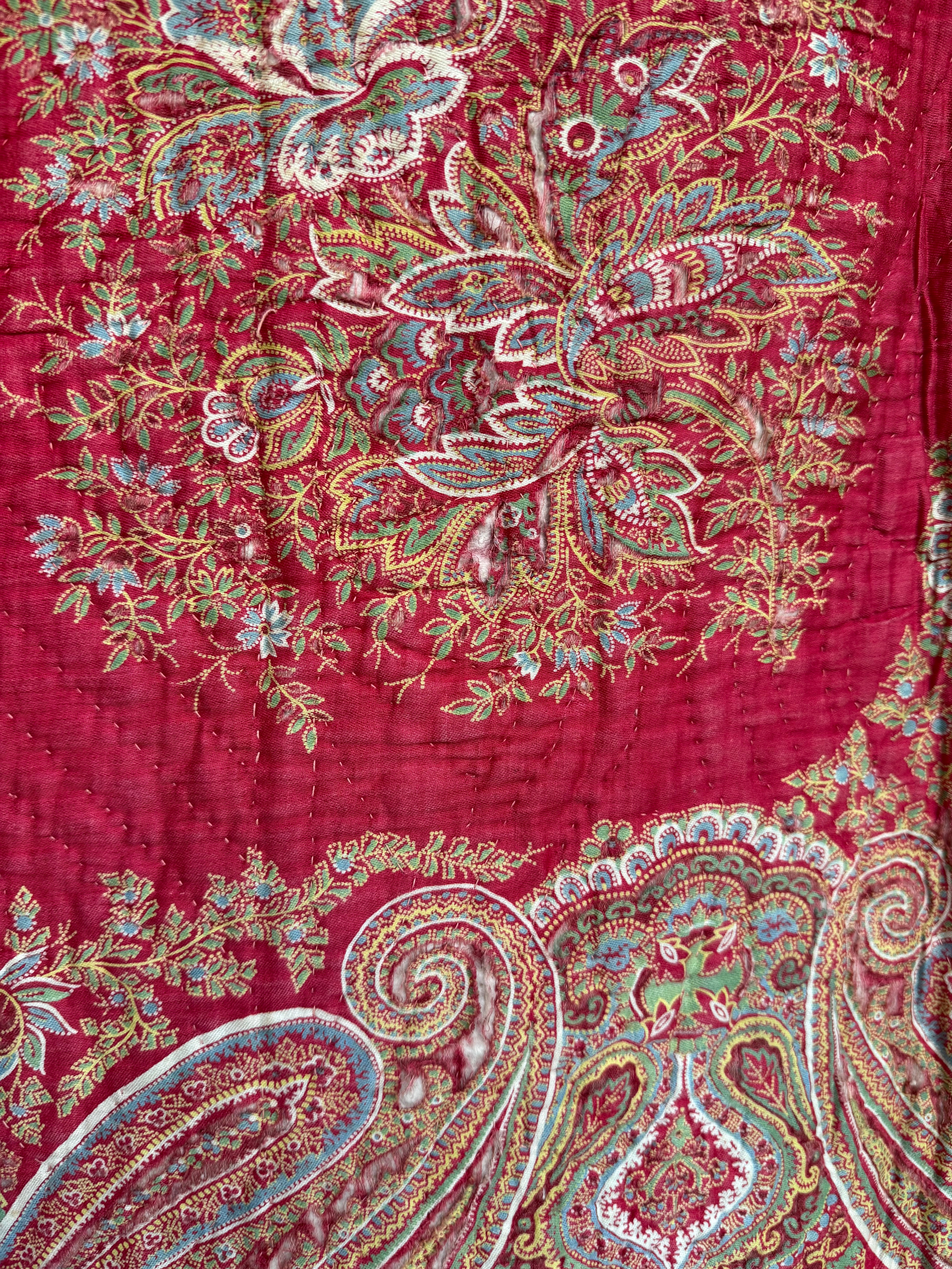 Antique Red Paisley Quilt