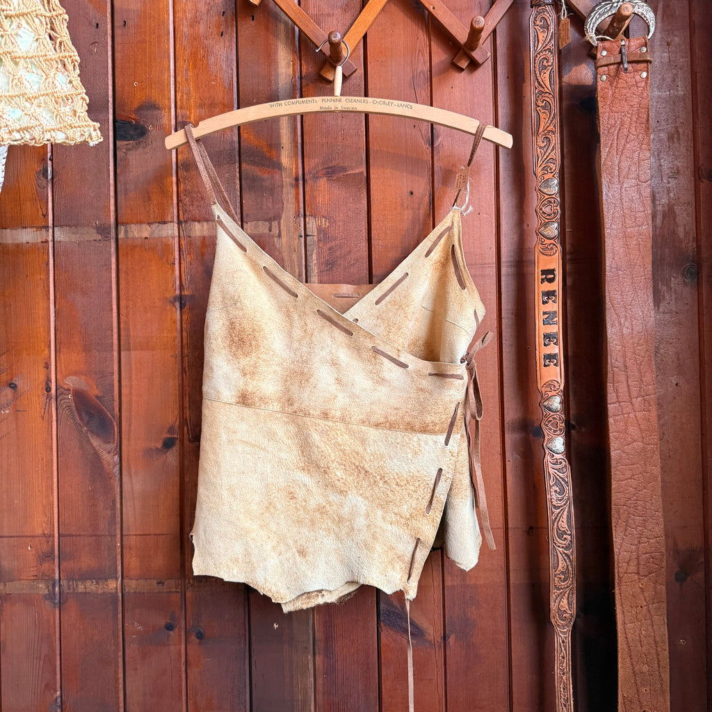Rare Vintage Marlboro Classics Lambskin Wrap Leather Top.