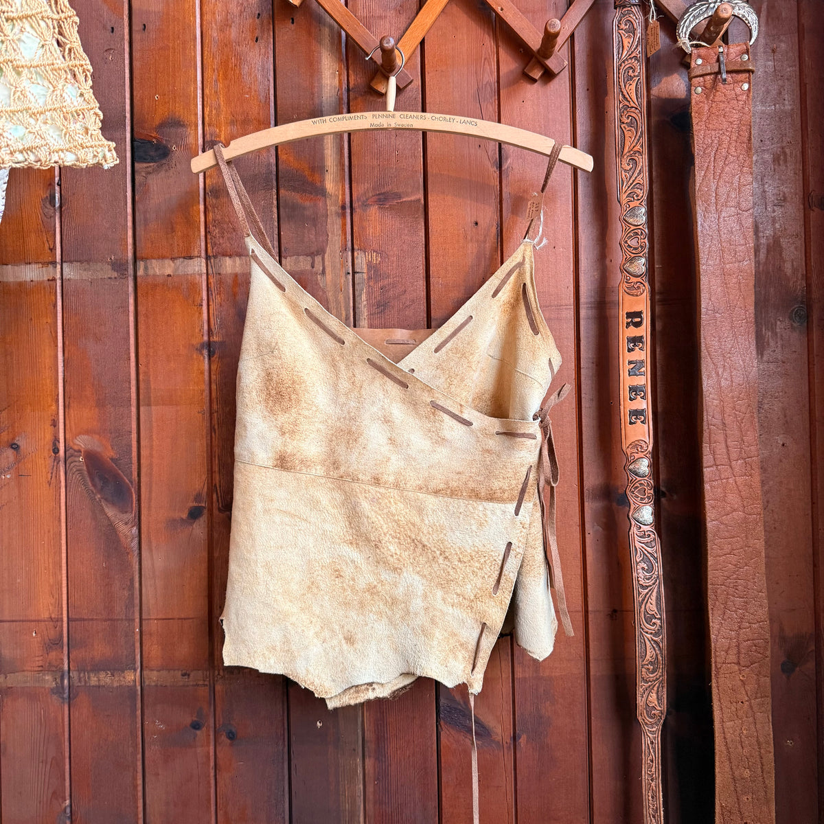Rare Vintage Marlboro Classics Lambskin Wrap Leather Top.