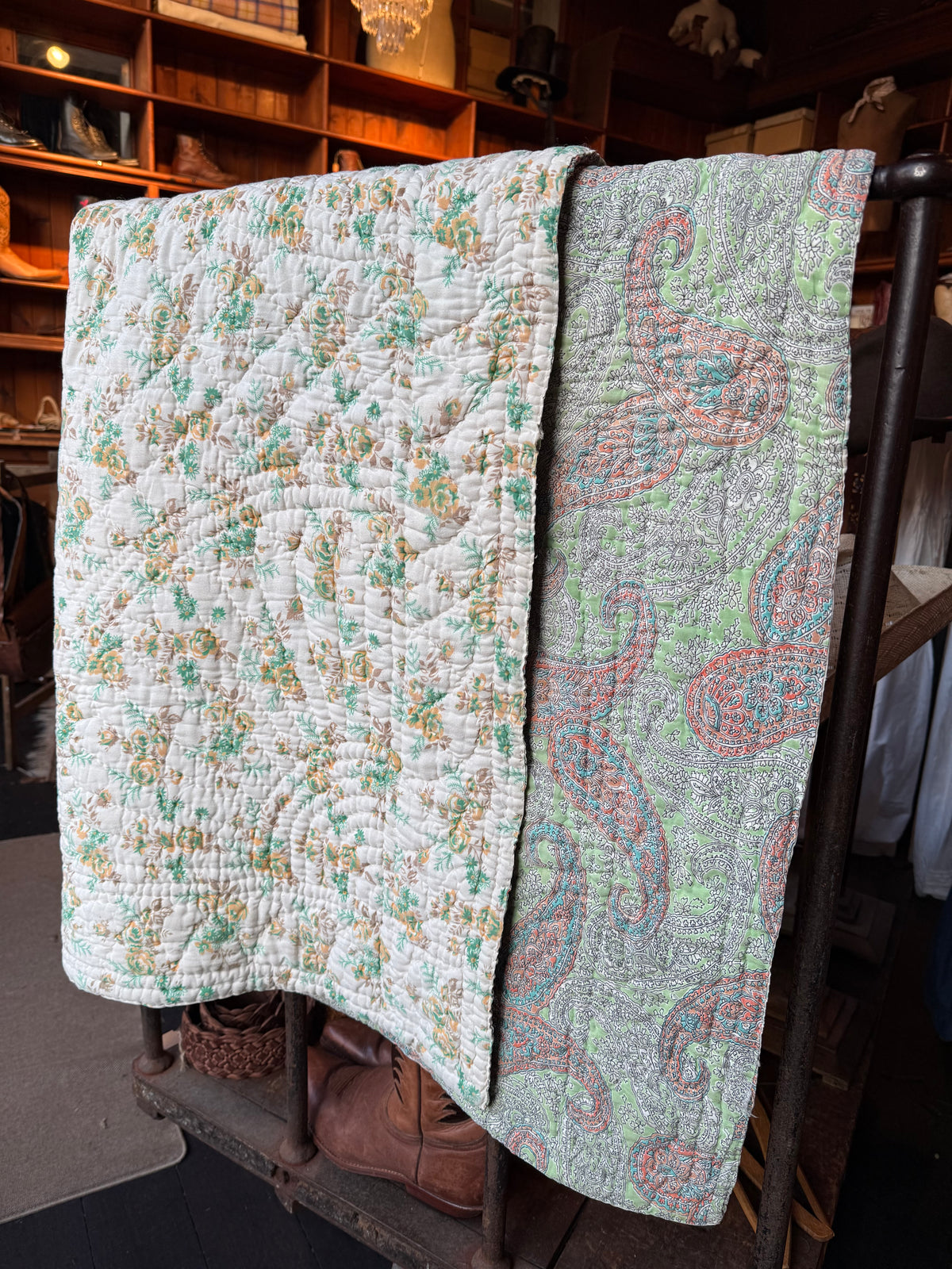 Vintage 1930s Reversible Lap Quilt
