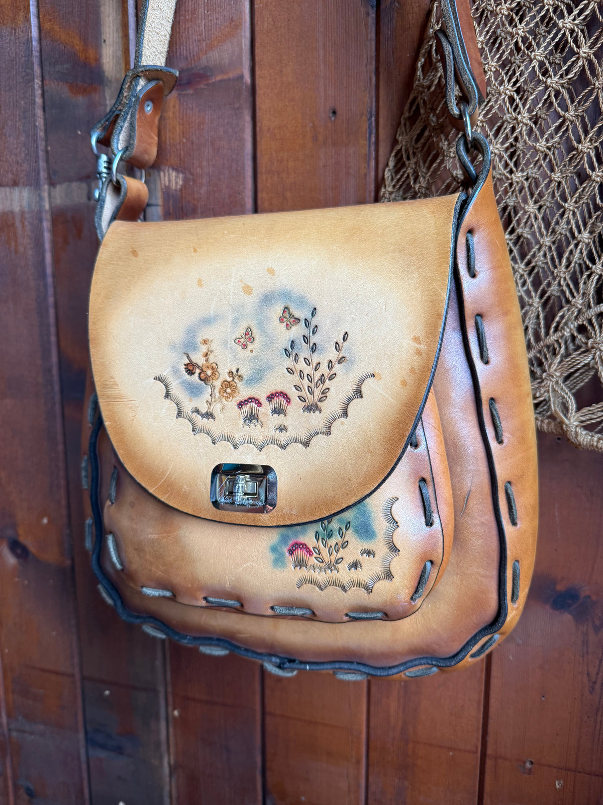 Vintage Handmade Welsh Leather Bag