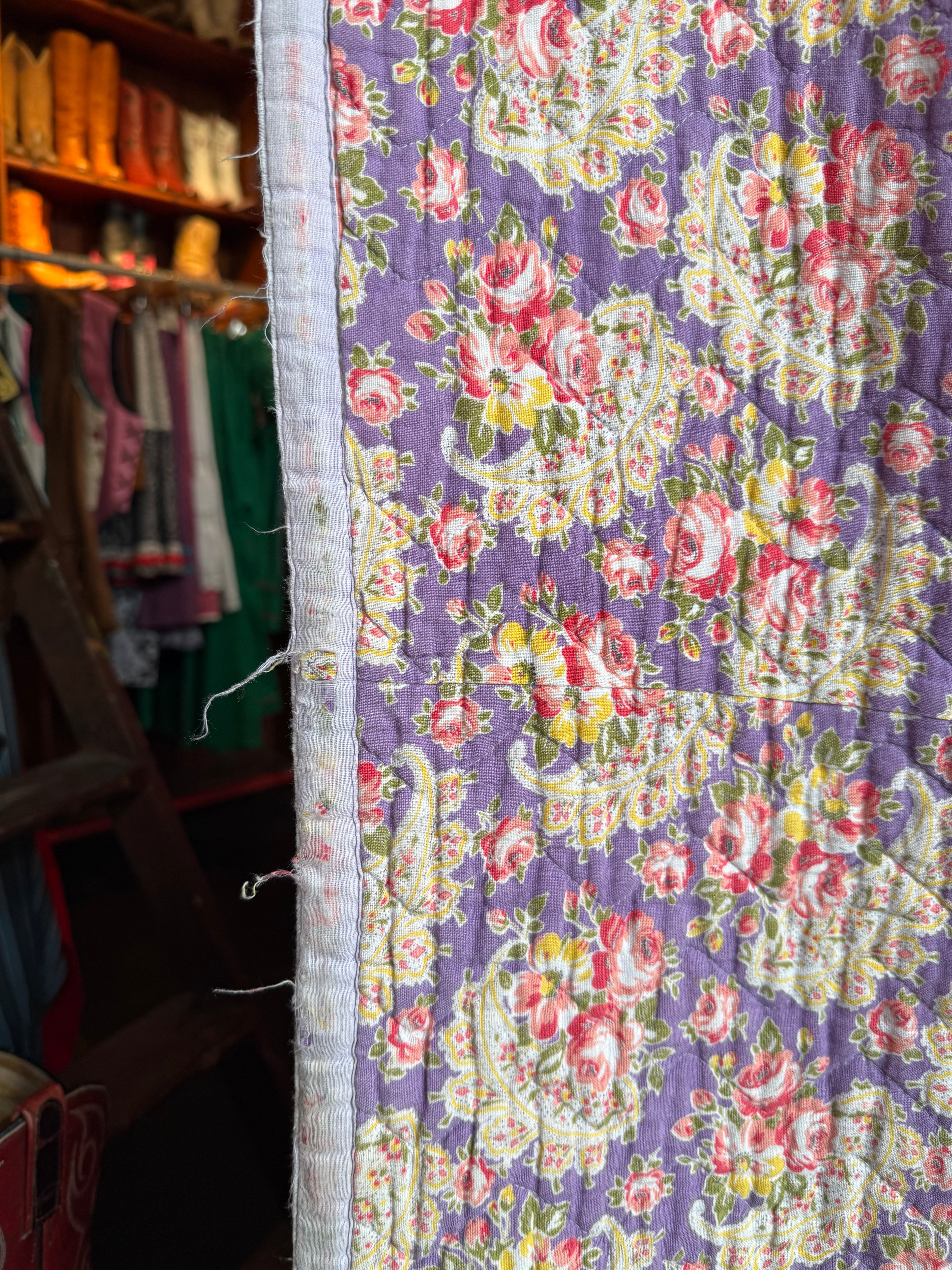 Vintage Purple Paisley Quilt