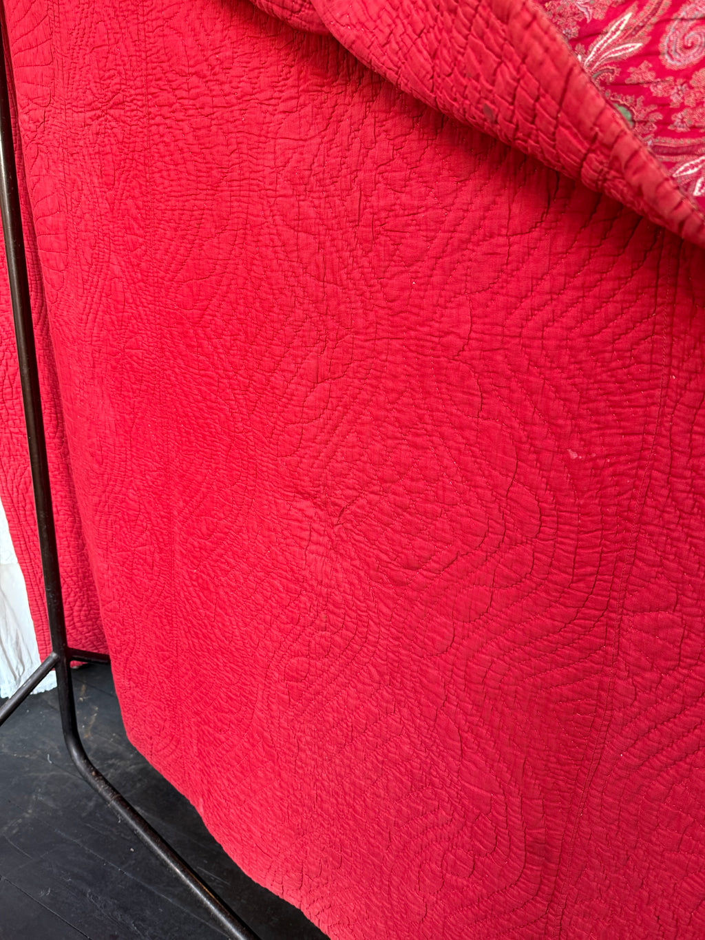 Antique Red Paisley Quilt