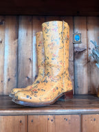 UK 6 / 5.5 - Vintage Floral Campus Style Boots