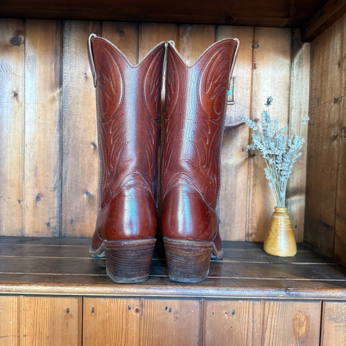 UK 9 - Vintage Thick Leather Cowboy Boots