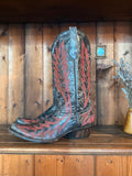UK 5 - Vintage Flame Stitch Cowboy Boots