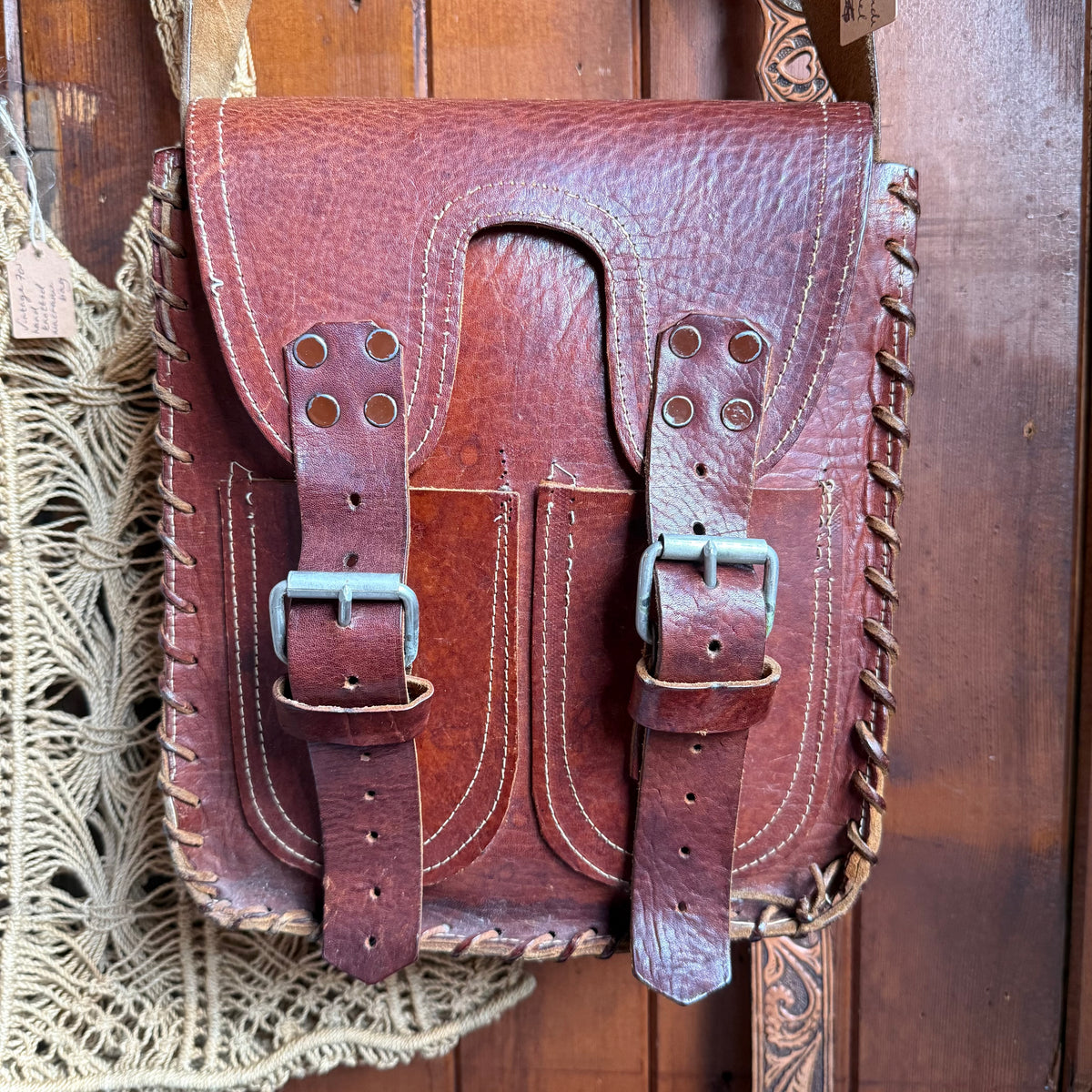 Vintage Handmade Leather Shoulder Bag