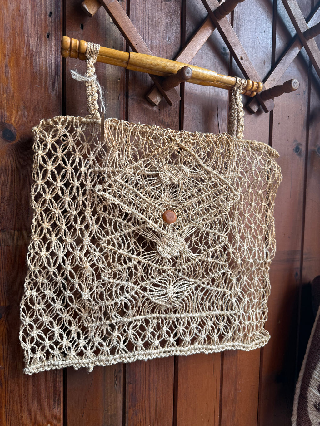 1960’s/70s Handmade Macrame Bag.