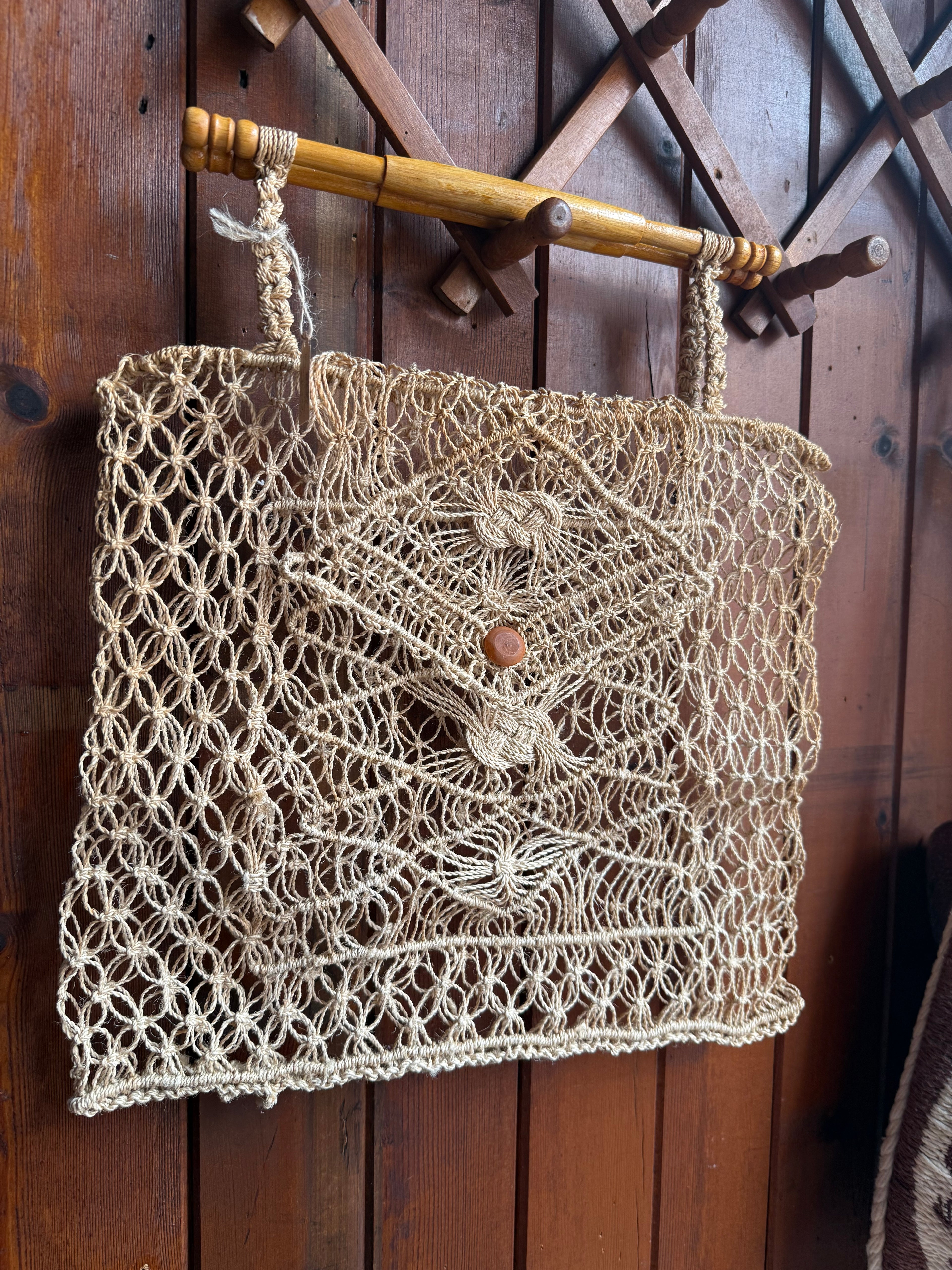 1960’s/70s Handmade Macrame Bag.