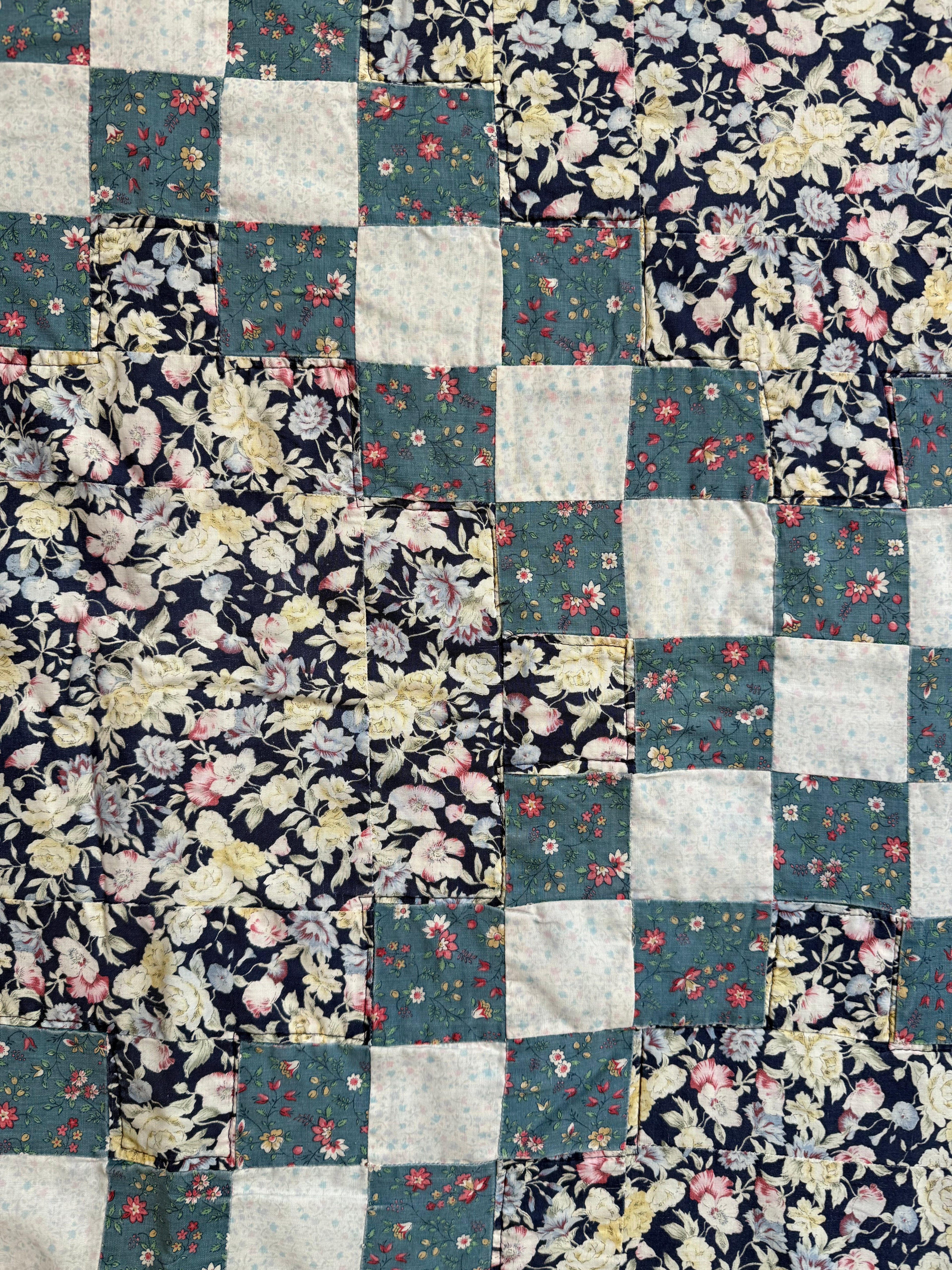 Folk Revival Vintage Patchwork Quilt