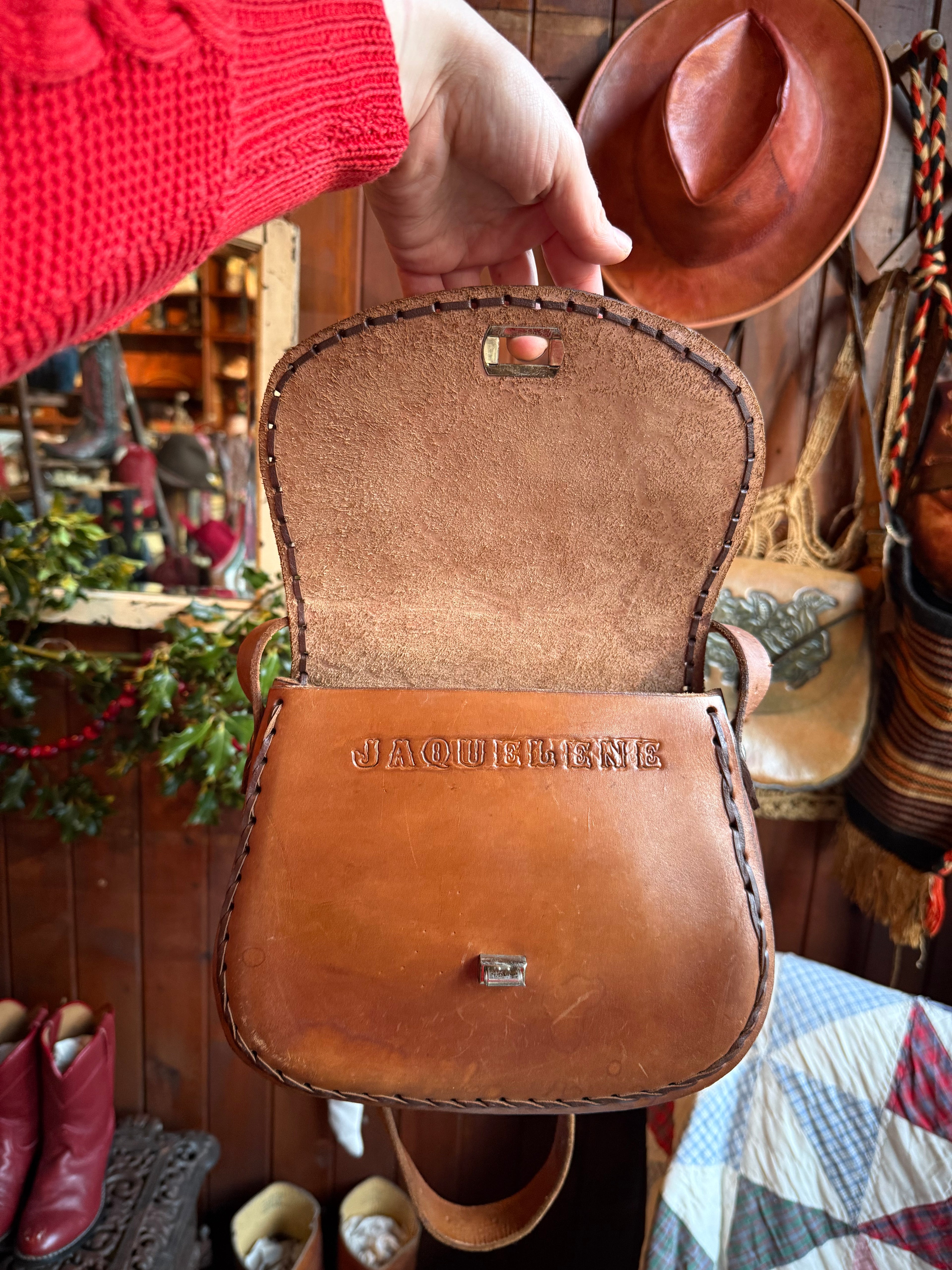 Handmade Leather Vintage Horse Custom Jacquelene Saddle Bag
