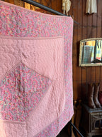 Vintage Pink Paisley Reversible Cotton Quilt