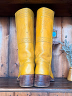 UK 8 - Vintage 1970’s Yellow Longhorn Frye Campus Boots