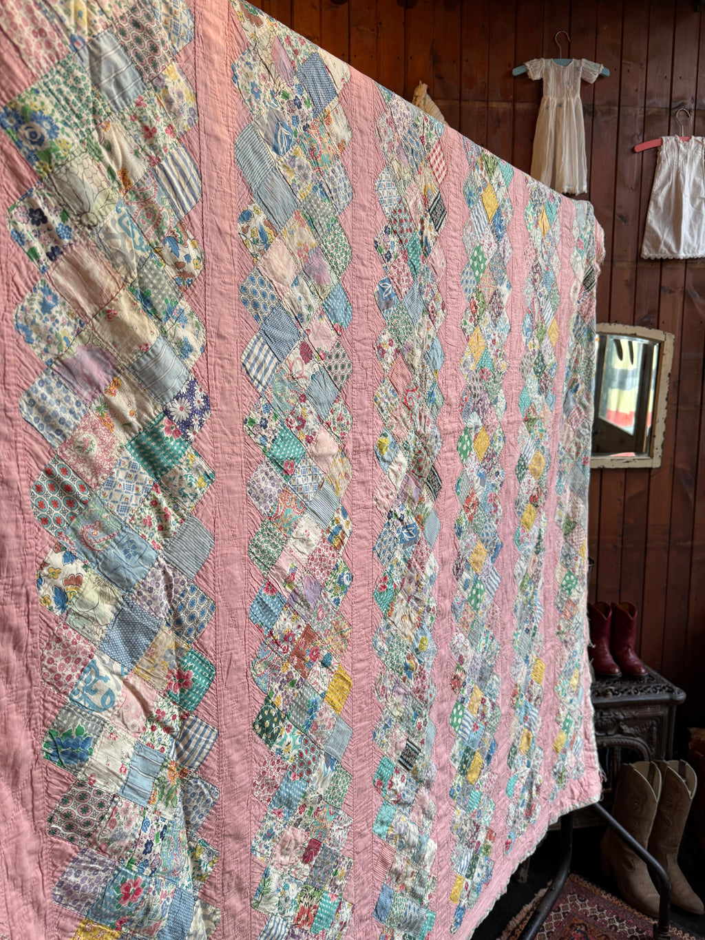 Wartime Feedsack Scrap Quilt