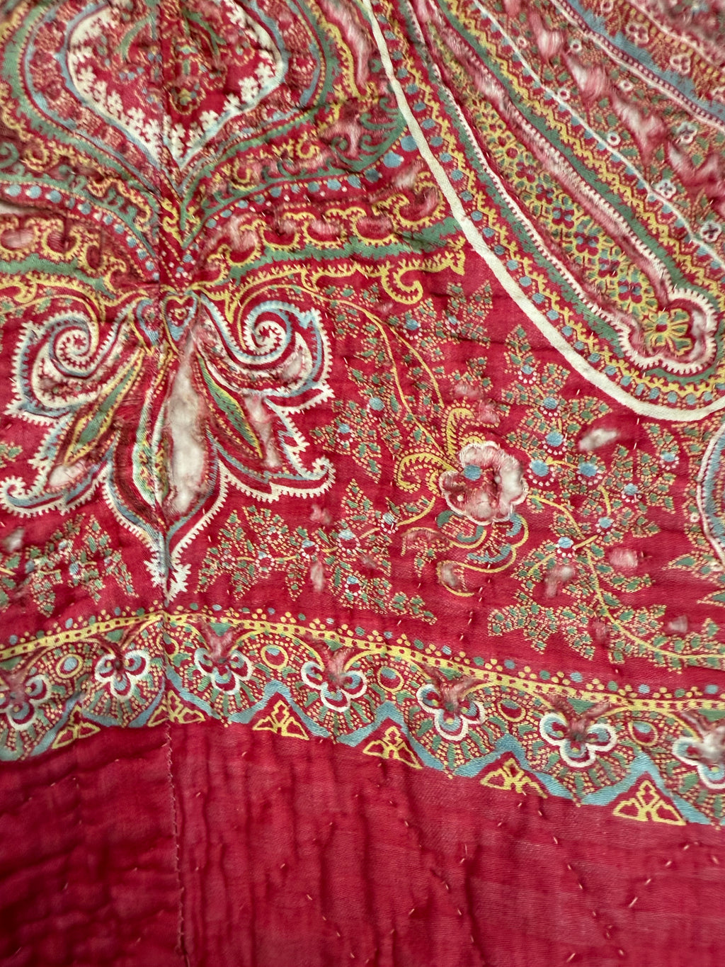 Antique Red Paisley Quilt