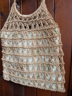 Vintage Lined Macramé Shopping Bag