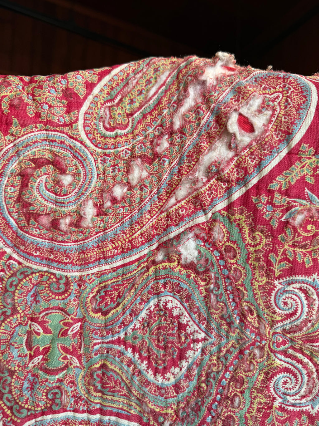 Antique Red Paisley Quilt