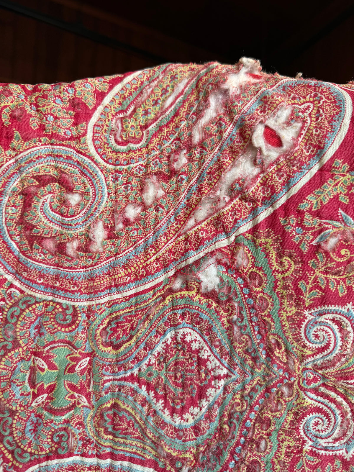Antique Red Paisley Quilt