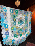 Vintage 1970s ‘Grandmothers Flower Garden’ handmade Quilt