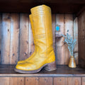 UK 8 - Vintage 1970’s Yellow Longhorn Frye Campus Boots