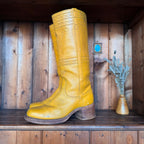 UK 8 - Vintage 1970’s Yellow Longhorn Frye Campus Boots