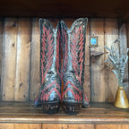 UK 5 - Vintage Flame Stitch Cowboy Boots