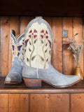 UK 5 - 2000’s ‘Justin Vintage’ Floral Butterfly Inlay Cowboy Boots