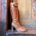 UK 7 - Incredible Vintage DESTROY Leather Knee-high Boots