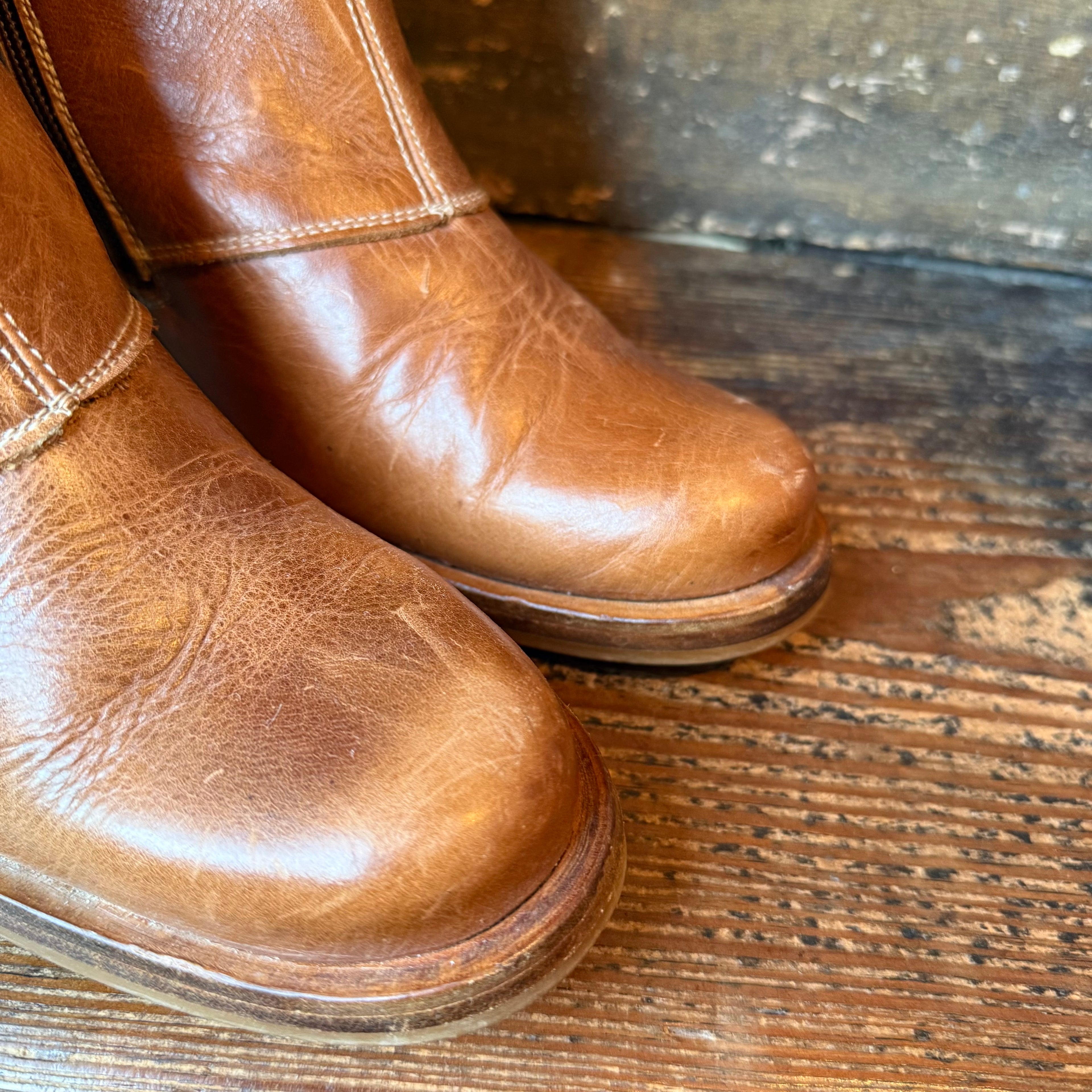 UK 7 - Incredible Vintage DESTROY Leather Knee-high Boots
