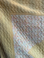 1930s/40s Lemon Yellow Reversible Paisley Quilt