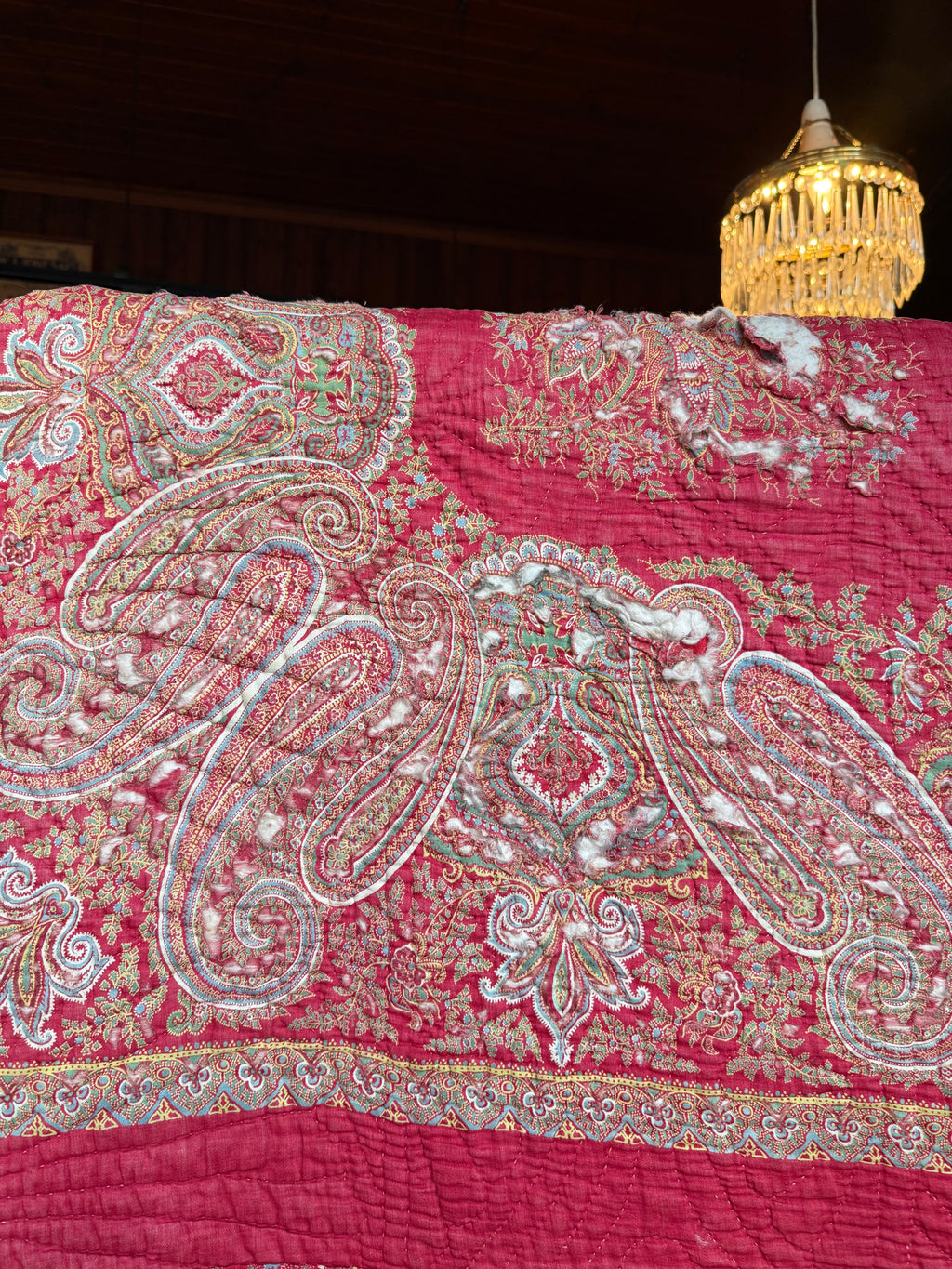 Antique Red Paisley Quilt