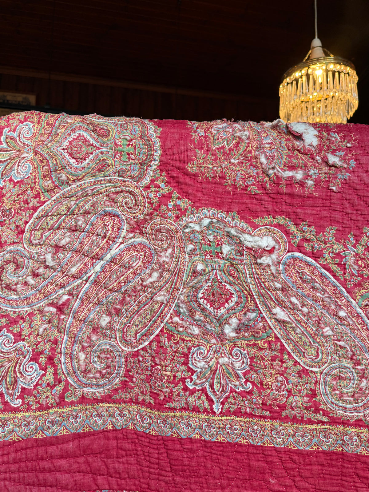 Antique Red Paisley Quilt
