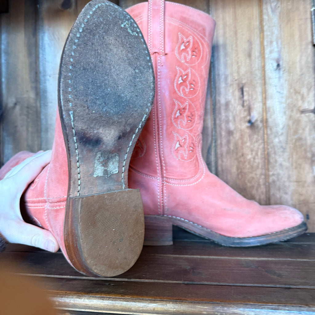 UK 8 - Vintage Rare Pink Austin Frye Boots