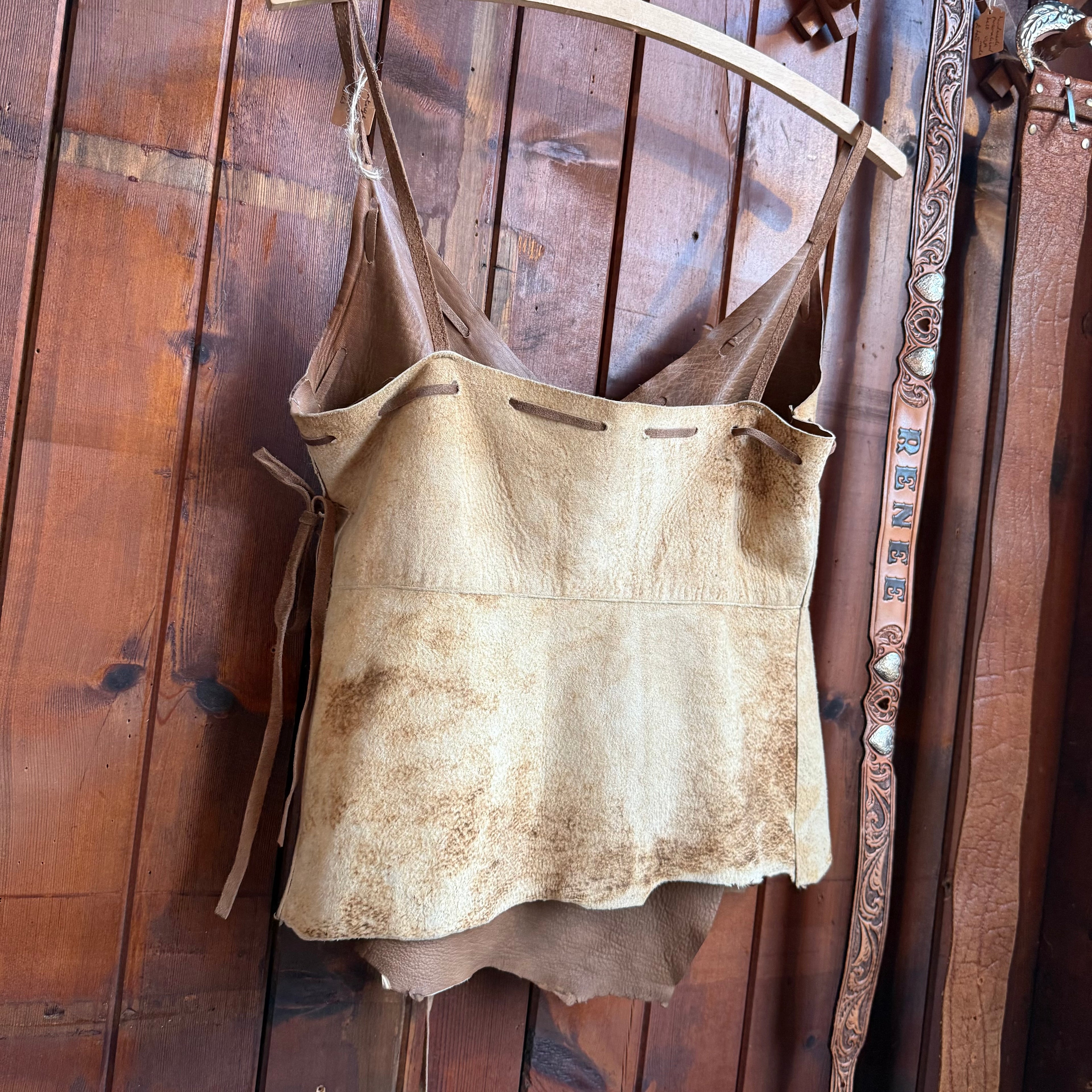 Rare Vintage Marlboro Classics Lambskin Wrap Leather Top.
