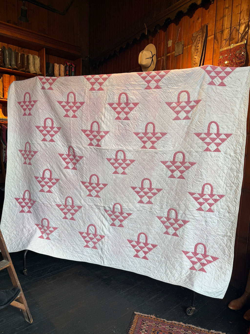 Antique ‘Flower Basket’ Handmade Quilt