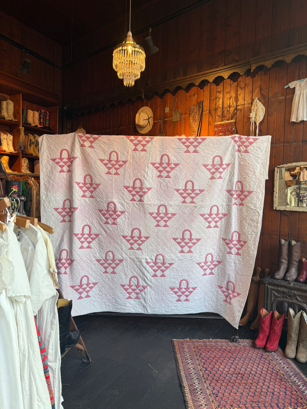 Antique ‘Flower Basket’ Handmade Quilt
