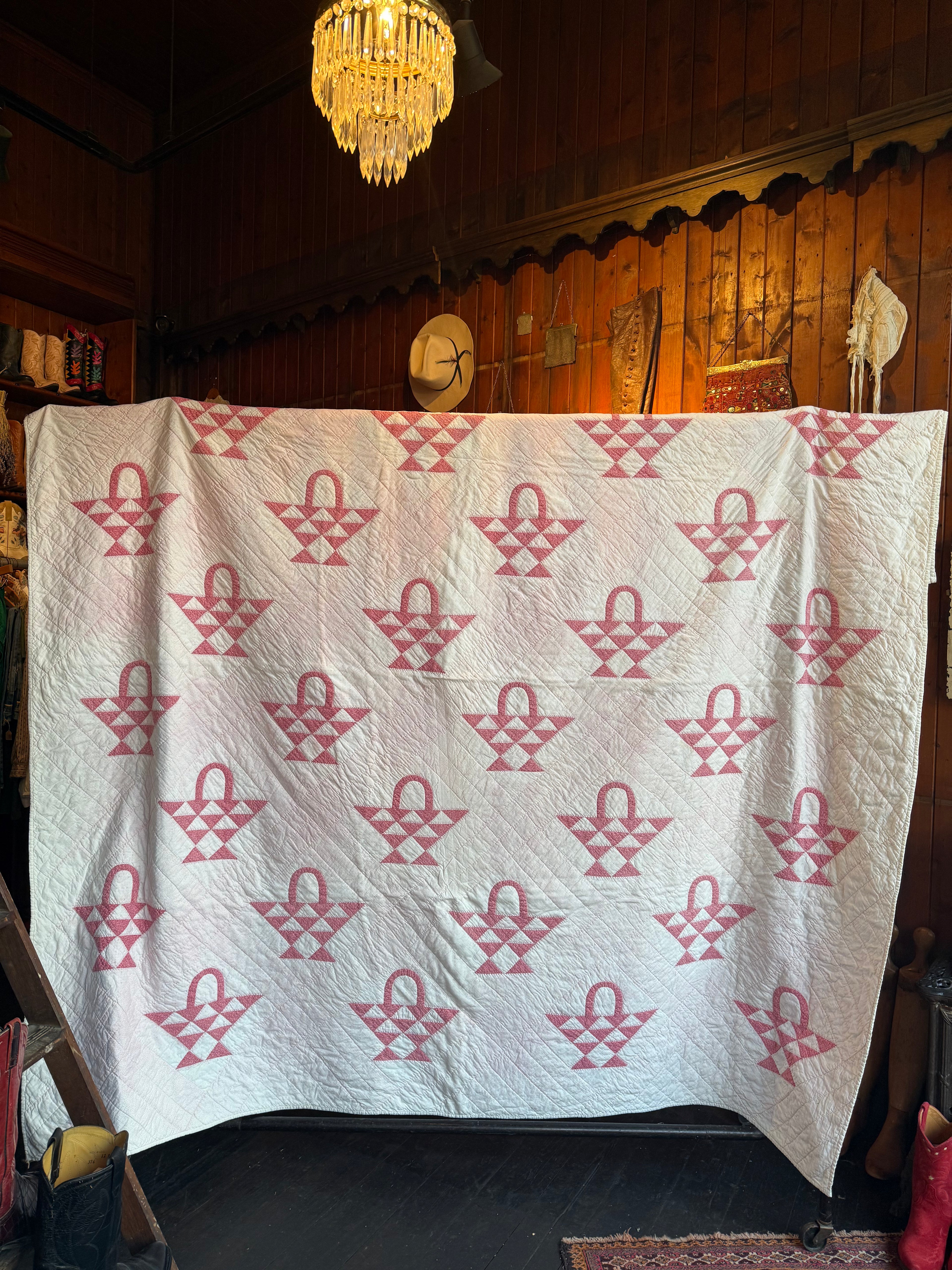 Antique ‘Flower Basket’ Handmade Quilt